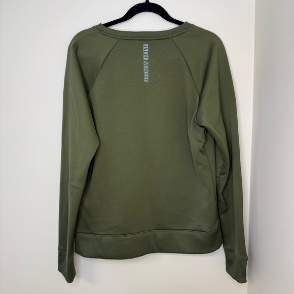 Under Armour Fleece Crewneck Sweatshirt | Army Green Large | UA Logo Pullover - Picture 4 of 5